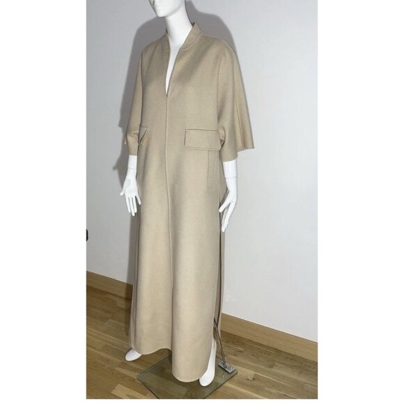 $2,268 MAX MARA Womens Long Overcoat Slit Camel Hair Maxi Dress Us 10 Beige Tan - Picture 9 of 16